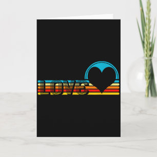 Tarjeta Corazón Arcoíris de Amor Retro del Día de San Vale