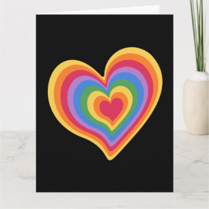 Tarjeta Corazón arcoiris. Orgullo por el amor gay