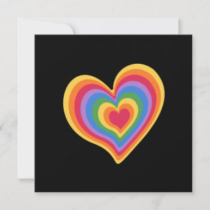 Tarjeta Corazón arcoiris. Orgullo por el amor gay