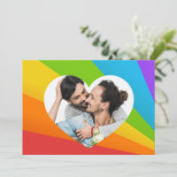 Corazón Arcoíris Pareja Gay Foto Personalizada Rom