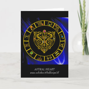Tarjeta CORAZÓN ASTRAL Cumpleaños Zodiaco