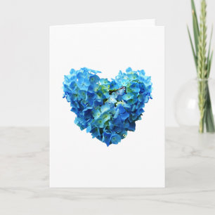Tarjeta Corazón azul del Hydrangea