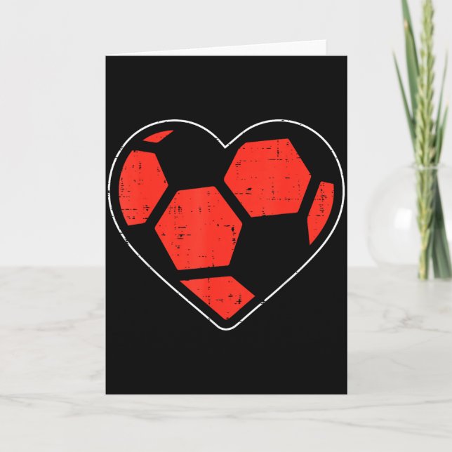 Tarjeta Corazón Balón de Fútbol Día de San Valentín Deport (Anverso)