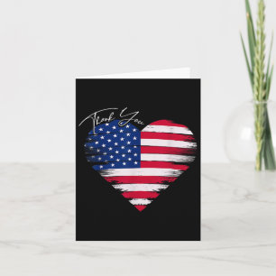 Tarjeta Corazón Bandera De Estados Unidos Agradecido Patri
