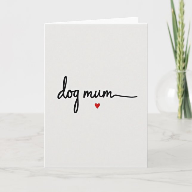 Tarjeta Corazón Carmesí de Mamá Perro (Anverso)