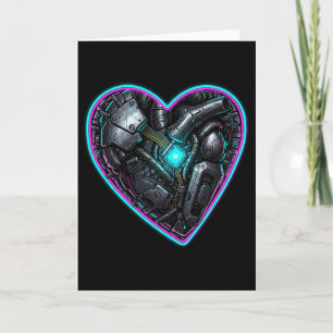 Tarjeta Corazón ciberpunk pulso de San Valentín