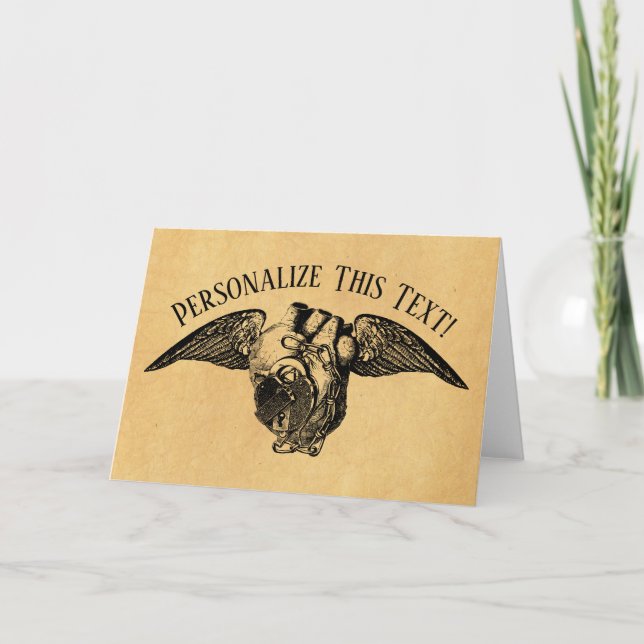 Tarjeta Corazón con cierres y alas (Anverso)