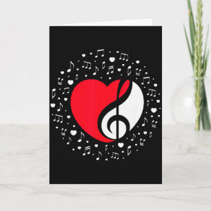 Tarjeta Corazón con forma de música para regalo del día de