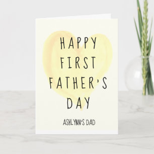 Tarjeta Corazón de acuarela Primer Día del Padre