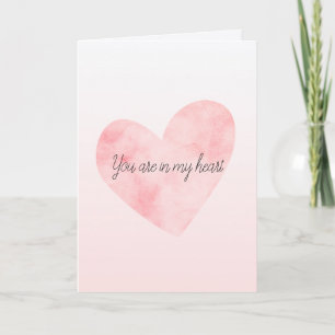 Tarjeta Corazón de acuarela rosa de Rubor