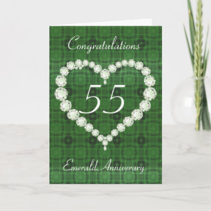 Tarjeta Corazón de Amor Diamante Esmeralda Aniversario