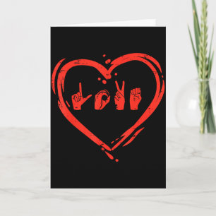 Tarjeta Corazón de amor Mano Lenguaje de señas San Valentí