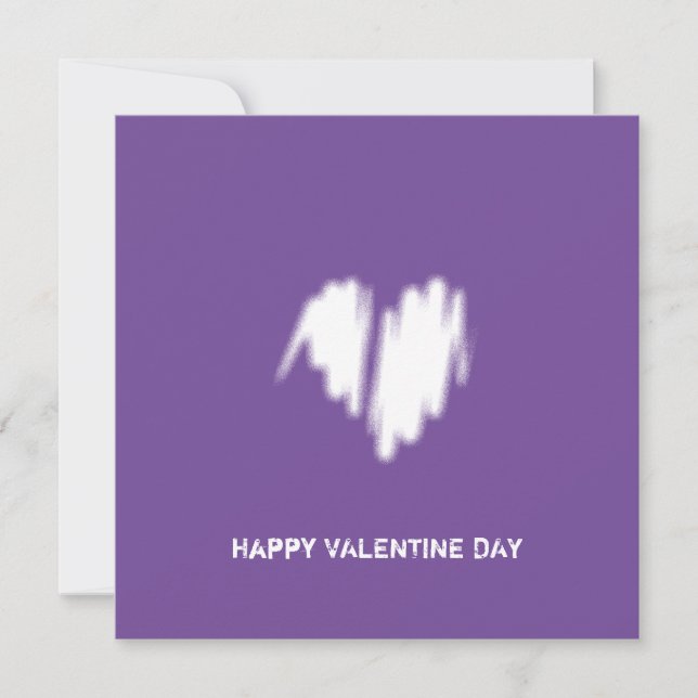 Tarjeta Corazón de amor monocromo moderno y elegante limpi (Anverso)