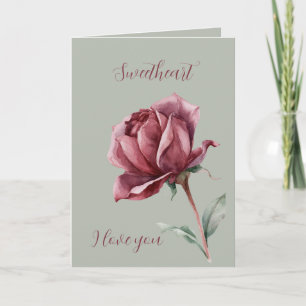 Tarjeta Corazón de Amor Rosa Verde Rojo