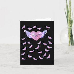Tarjeta Corazón de ángel con alas