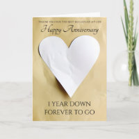 Corazón de aniversario de papel tradicional 1er añ