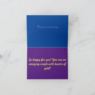 Tarjeta Corazón de aniversario del oro