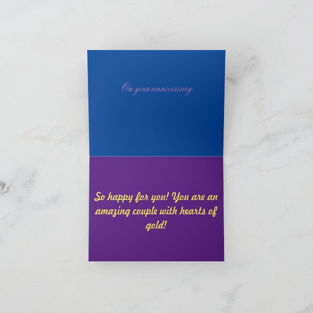 Tarjeta Corazón de aniversario del oro (Interior)