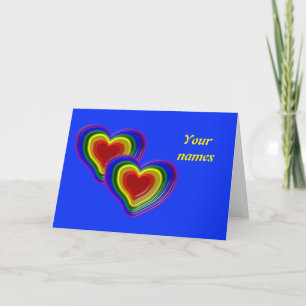 Tarjeta corazón de arcoíris encantador