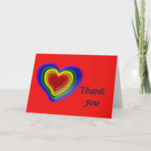 Tarjeta corazón de arcoíris encantador