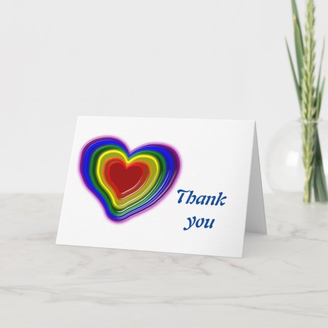 Tarjeta corazón de arcoíris encantador (Anverso)