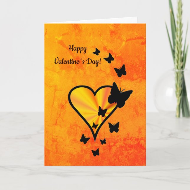 Tarjeta Corazón de Arcoíris y Mariposa (Anverso)