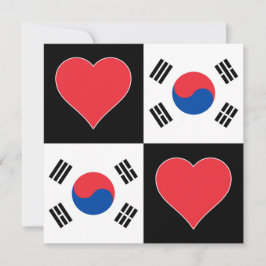 Tarjeta Corazón de bandera de Corea del Sur Saludo patriót