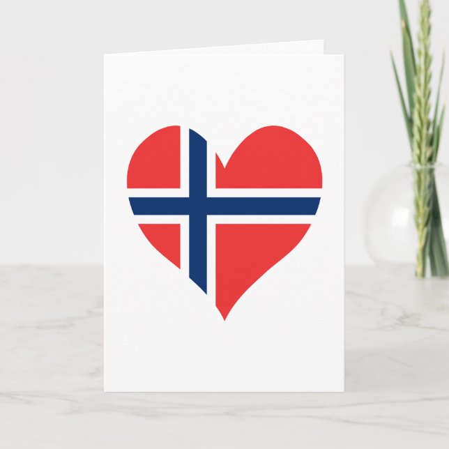 Tarjeta Corazón de bandera noruego (Anverso)