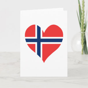 Tarjeta Corazón de bandera noruego