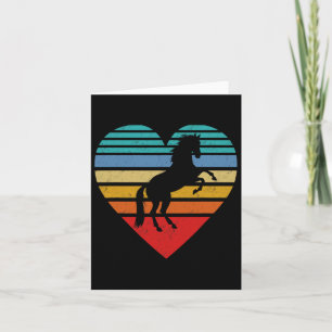 Tarjeta Corazón de caballo retro amor animal