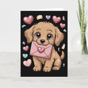 Tarjeta Corazón de cachorro de San Valentín Carta flotante