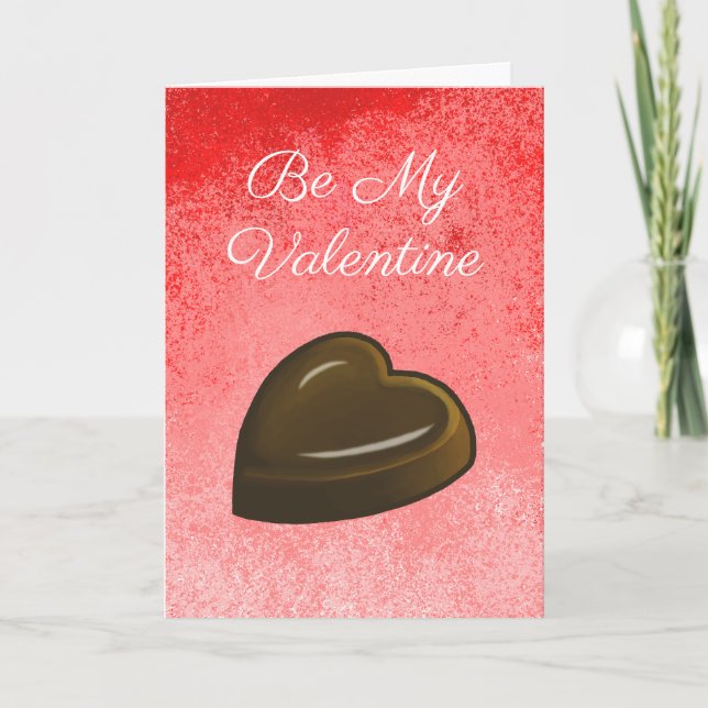 Tarjeta Corazón de Chocolate del Día de San Valentín (Anverso)