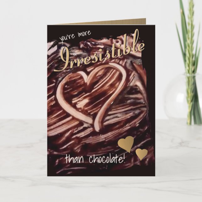 Tarjeta Corazón de chocolate dibujando oro Corazones diver (Anverso)