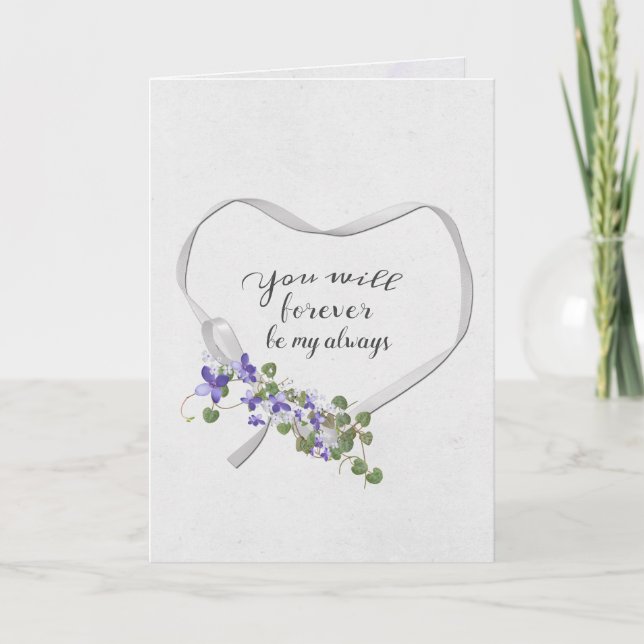 Tarjeta Corazón de cinta con Ivy Bouquet (Anverso)