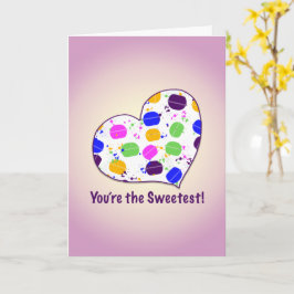 Tarjeta Corazón de Confeti de Macarón Personalizado para S