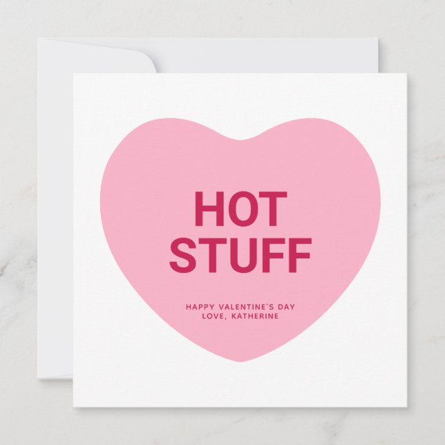 Tarjeta Corazón de conversación de personalizado rosa rojo (Anverso)