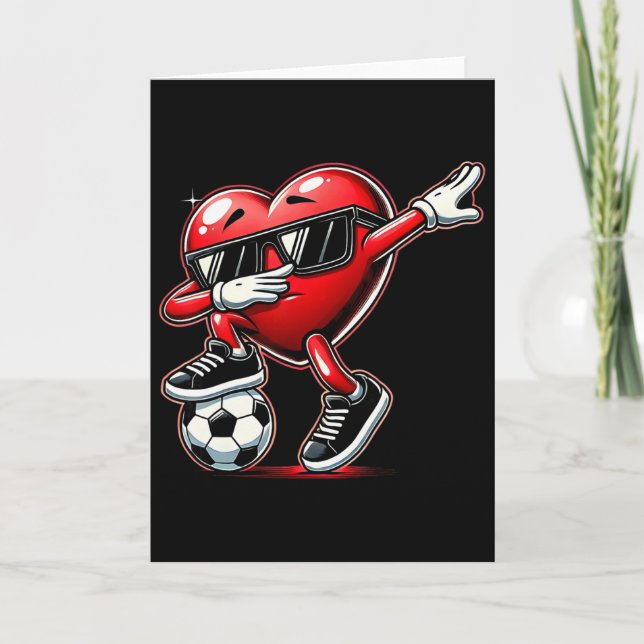 Tarjeta Corazón de Dabbing Dab Cute Día de San Valentín Ch (Anverso)