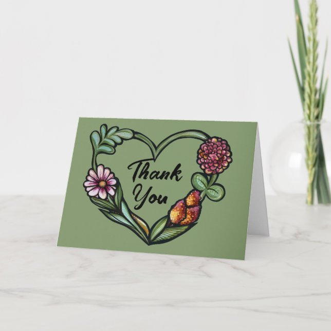 Tarjeta Corazón de Flor (Anverso)