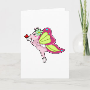 Tarjeta Corazón de flor de mariposa