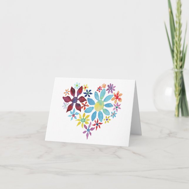 Tarjeta Corazón de flores (Anverso)