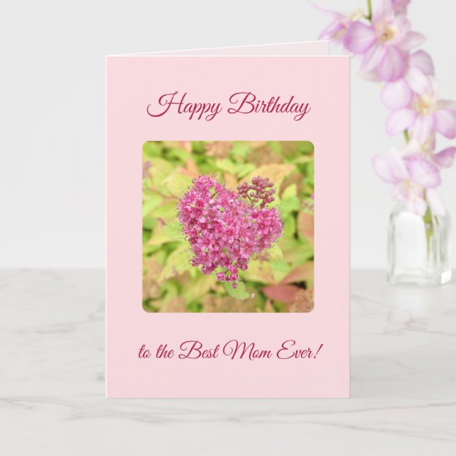 Tarjeta Corazón de flores naturales - Feliz cumpleaños, ma (Orquídea)