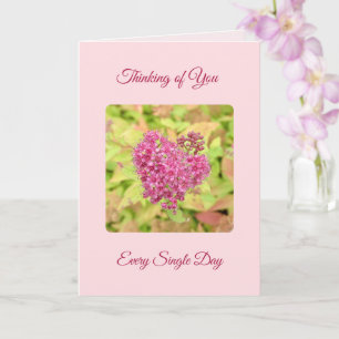 Tarjeta Corazón de flores naturales - Pensando en ti. Tarj
