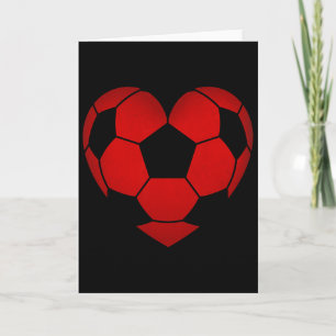Tarjeta Corazón de fútbol Día de San Valentín para niños y