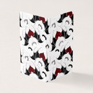 Tarjeta Corazón de Halloween con alas de murciélago negras