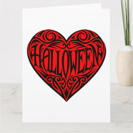 Tarjeta Corazón de Halloween, Corazón Negro, Festividad