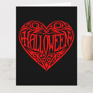 Tarjeta Corazón de Halloween, Corazón Rojo, Fiesta