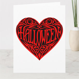 Tarjeta Corazón de Halloween, Corazón Rojo, Fiesta