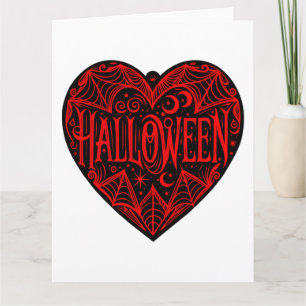 Tarjeta Corazón de Halloween, forma de corazón negro, fest