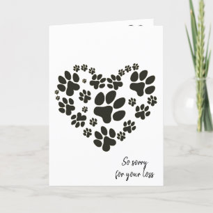 Tarjeta Corazón de Huella de Mascota para Pérdida de Masco
