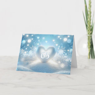 Tarjeta Corazón de invierno de 65 años